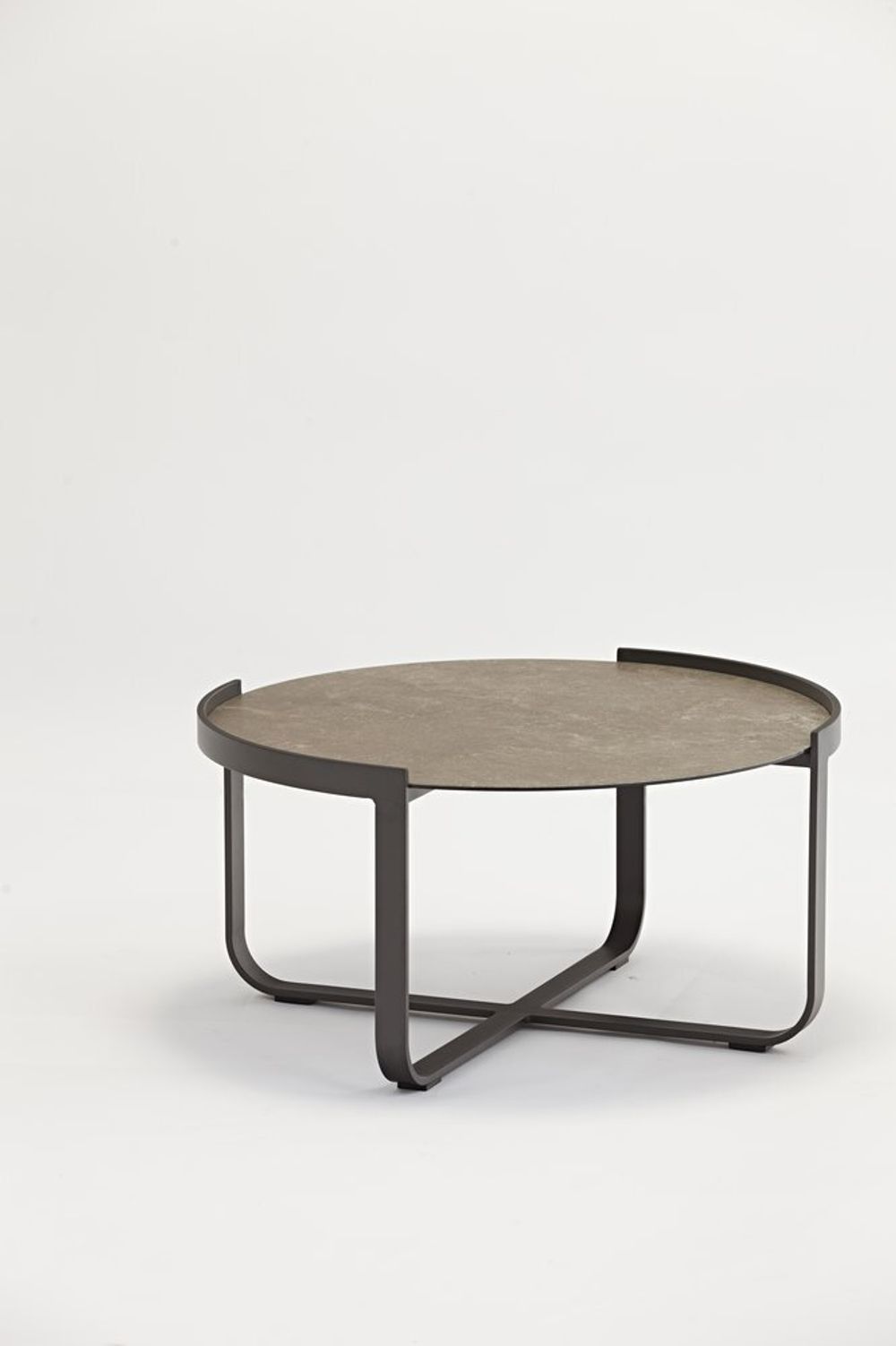 Boden, стол кофейный антрацит/коричневый, алюминий/закаленное стекло с керамической печатью