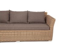 "Капучино" диван из искусственного ротанга трехместный, цвет соломенный