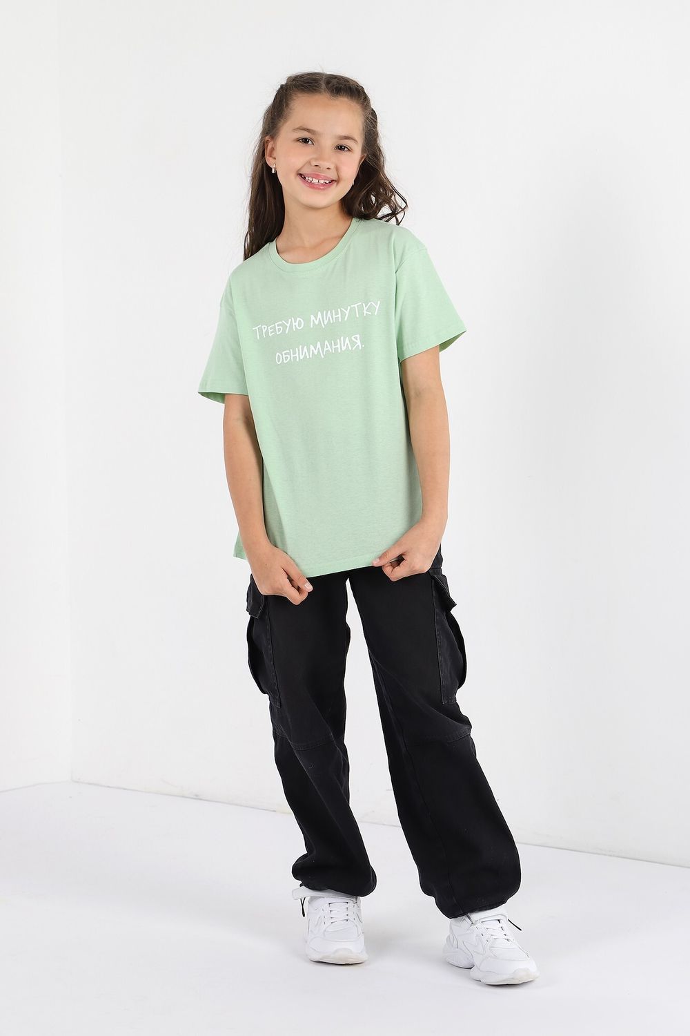 Фуфайка (футболка) для девочки Кэш-1 Виотекс ЗЕЛЁНЫЙ
