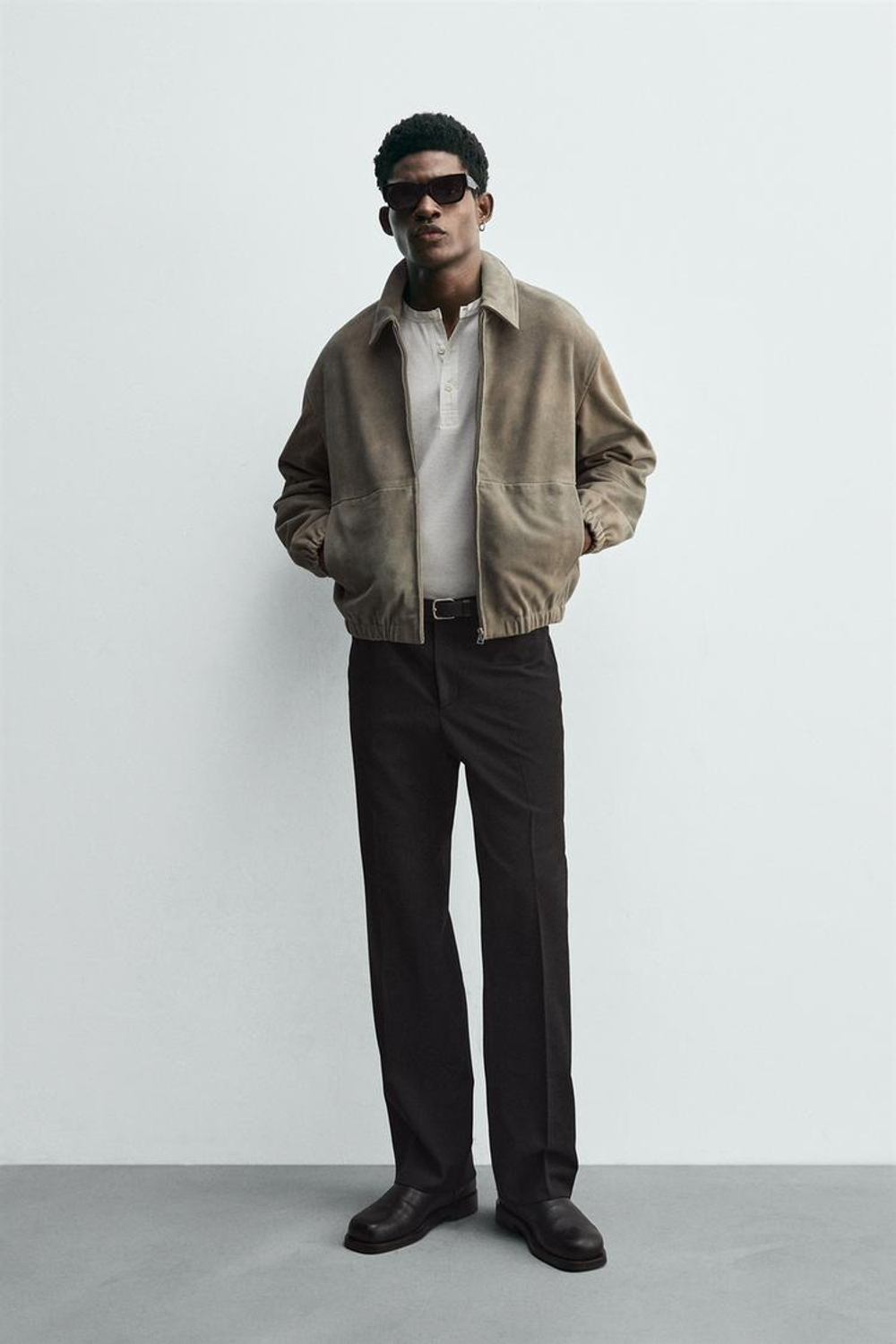 ZARA ЗАМШЕВАЯ КУРТКА, ПЕСОЧНЫЙ