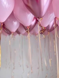 Розовые воздушные шары под потолок, 25 шт №2615