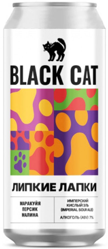 Пиво Блэк Кэт Липкие Лапки / Black Cat Lipkie Lapki 0.45 - банка