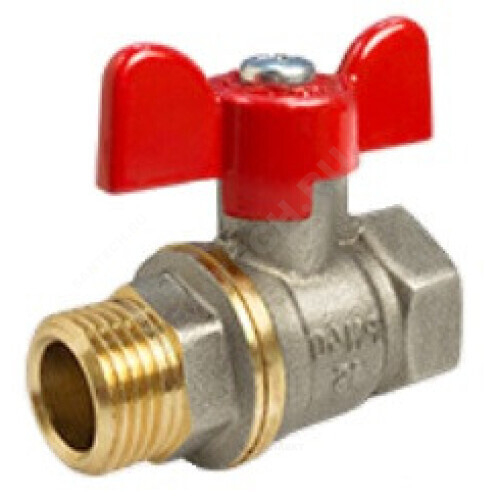 Кран шаровой латунь никель 11Б27фт1М Ду 25 Ру40 ВР/НР полнопроходной бабочка VALFEX VF.218.NB1.100