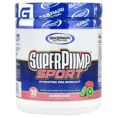 Gaspari Nutrition, SuperPump ™ Sport, увлажняющее средство перед тренировкой, гуава и киви, 240 г (8,47 унции)