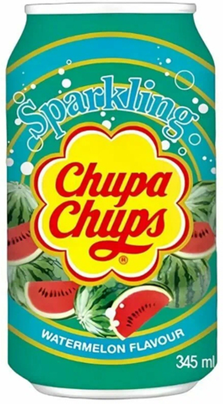 Газированный напиток Чупа Чупс Арбуз / Chupa Chups Sparkling Watermelon 0.345 - банка