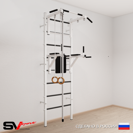 Шведская стенка Sv Sport усиленная 674 (Турник стандарт/Брусья/Канат/Кольца)