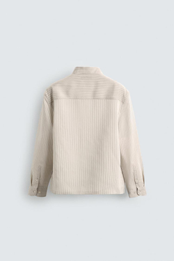 ZARА РУБАШКА СВОБОДНОГО КРОЯ В ПОЛОСКУ, ЭКРЮ/ЧЕРНЫЙ