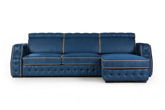 Portofino угловой диван-кровать замша синий