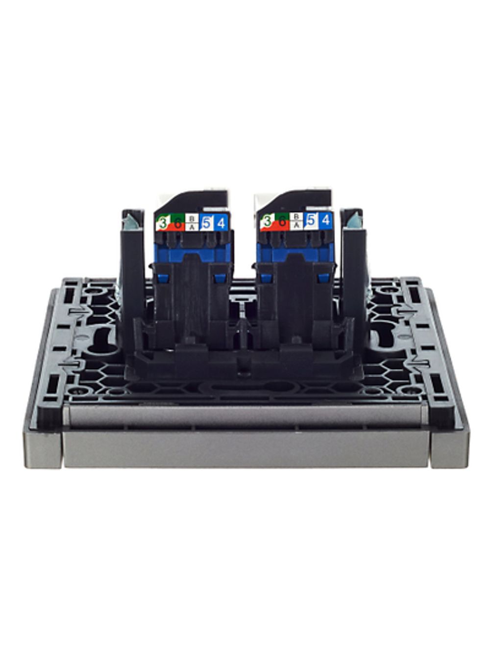 FORTE&PIANO Розетка компьютерная двойная RJ45 кат.6 FP534 сталь IEK