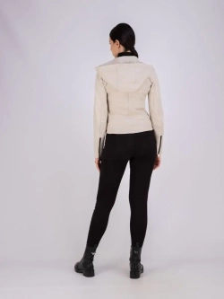 Куртка женская из натуральной кожи с капюшоном Турция