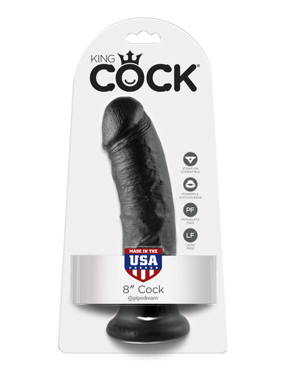 Черный фаллоимитатор с присоской King Cock 8" Cock (Цвет: черный)