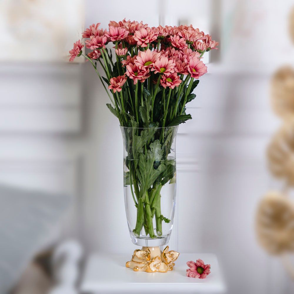 Ваза для цветов Орхидея Лайм с чашей Аура Айвори