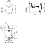 Напольное пристенное биде Ideal Standard BLEND T375301