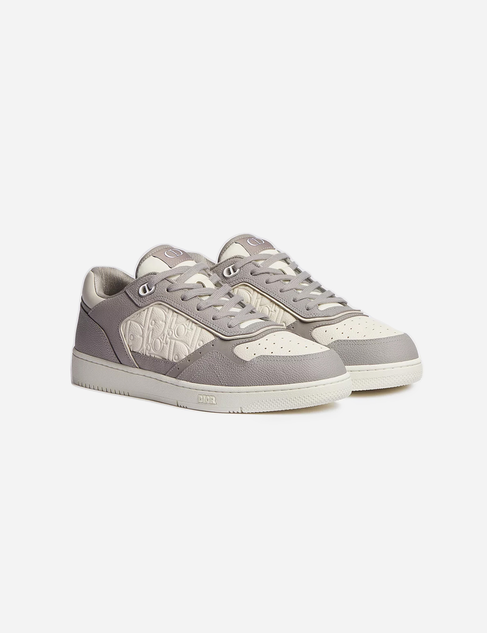 Кроссовки Dior B27 Uptown Low-Top Sneaker "Trianon Gray and Cream Grained Calfskin with Cream Dior Gravity Leather"