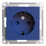 Systeme Electric AtlasDesign Аквамарин Розетка с/з со шторками, 16А, механизм