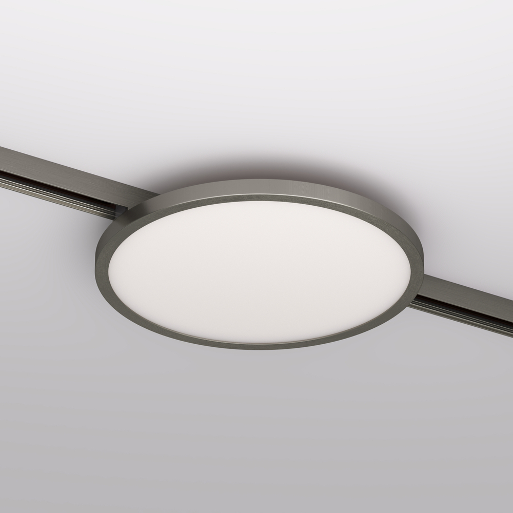 DK5763-DN Светильник для трека SHINE FLOW со светодиодом, D198*H27, 48V DC, 15W, RA?90, 3000K, IP20, темный никель, алюминий