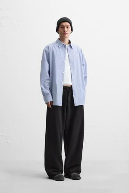 ZARA РУБАШКА В ПОЛОСКУ, СИНИЙ/БЕЛЫЙ