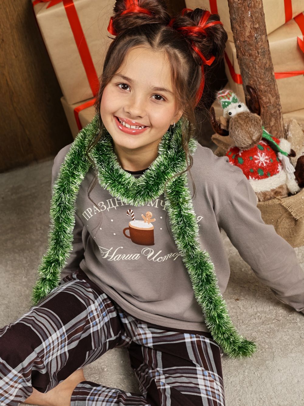 Костюм для девочки Твикс-1 Виотекс СЕРЫЙ