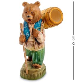 Народные промыслы РД- 65 Фигурка Медведь с корзиной (Резной) 28см