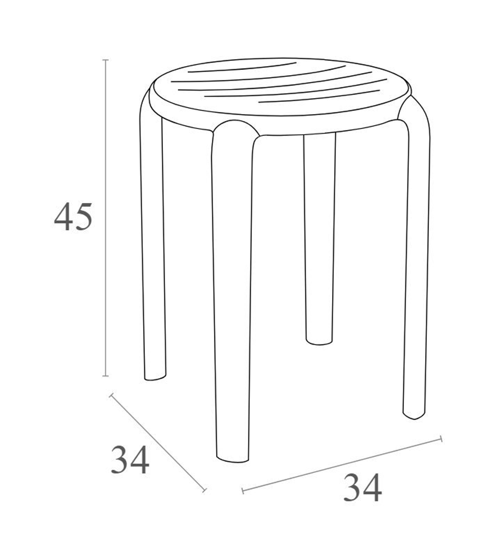 Табурет пластиковый Siesta Contract Tom 45, бежевый