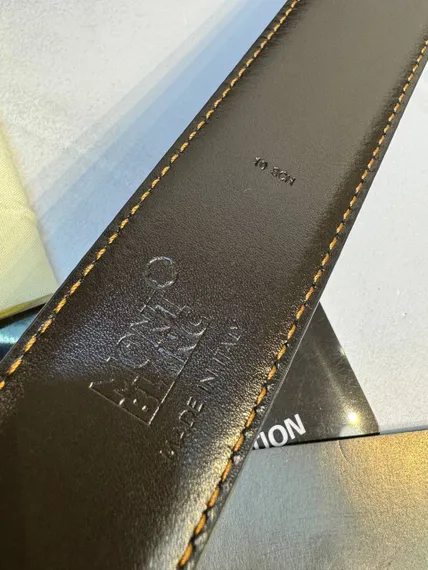 Двусторонний ремень Montblanc из кожи черного цвета 35мм