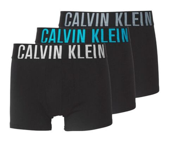 Мужские спортивные боксеры Calvin Klein Boxer Briefs Intense Power 3P - черный//бирюзовый/белый