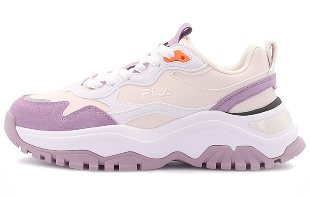 FILA Fashion Sneakers Transpose Synthetic Leather Low top Chunky Sneakers Women"s Beige Purple