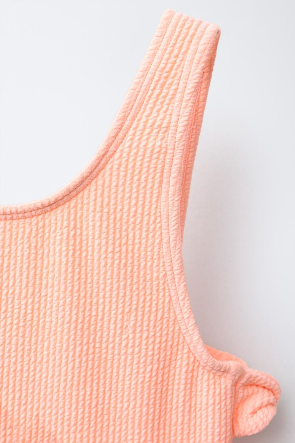 ZARA СЛИТНЫЙ КУПАЛЬНИК С ВЫРЕЗАМИ И БАНТАМИ, ОРАНЖЕВЫЙ