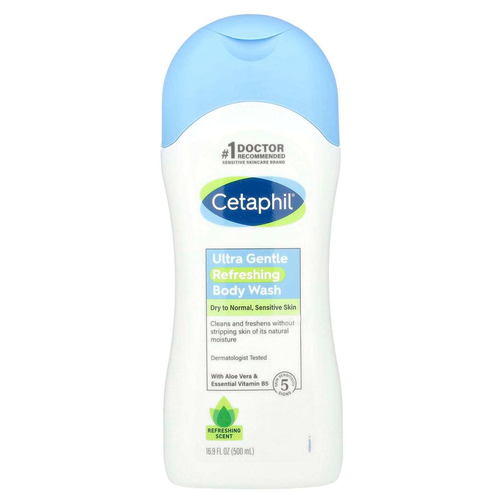 Cetaphil, ультранежный освежающий гель для душа, освежающий аромат, 500 мл (16,9 жидк. унции)