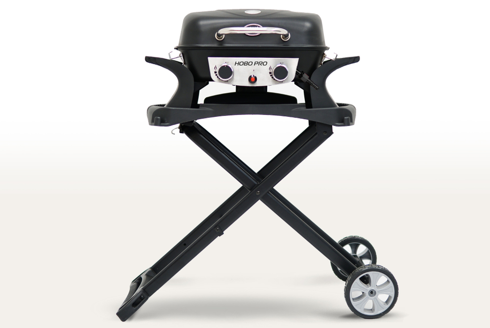 Комплект: Портативный газовый гриль 2 горелки и Подставка складная для газового гриля HOBO PRO