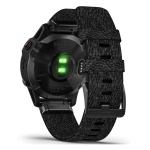 Спортивные наручные часы Garmin Fenix 6 Sapphire черный DLC с плетеным черным нейлоновым ремешком 010-02158-17