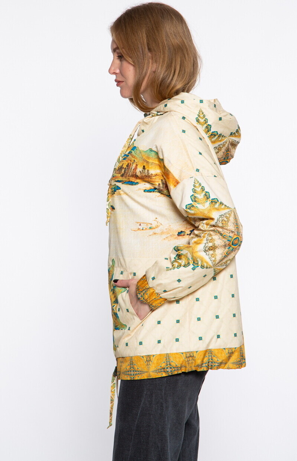 Куртка "Вода и Горы", по мотивам пейзажа китайского художника Гун Сианя