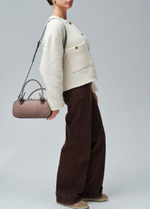 Замшевая сумка Curl DBR 31363 капучино