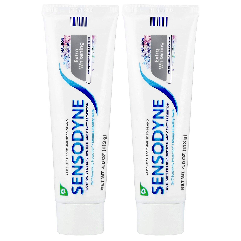 Sensodyne, Отбеливающая зубная паста с фтором, двойная упаковка, 2 тюбика по 113 г (4 унции)