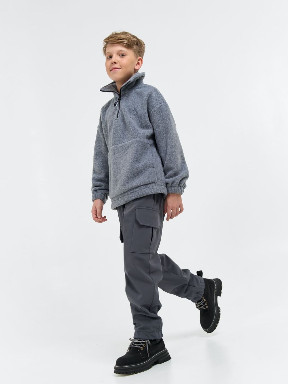 Брюки карго Softshell демисезонные "Графит" 7+