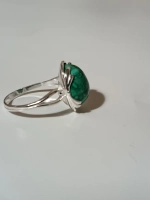 Кольцо бижутерное "Малахитовая шкатулка"