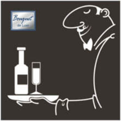 ДОБРО ПОЖАЛОВАТЬ (на черном) Салфетки DE LUXE 24*24 ,3 слойные *15