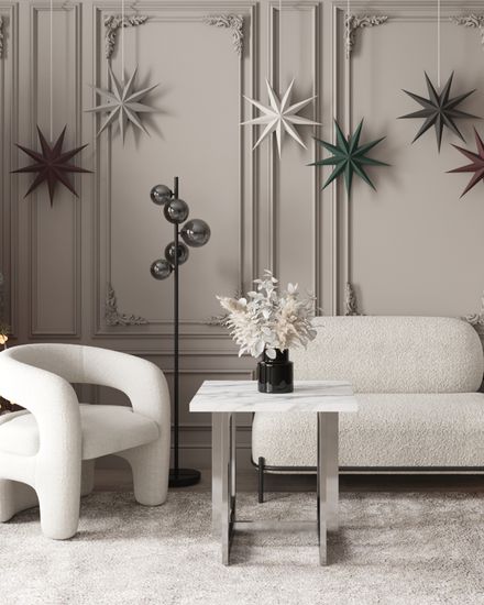 Кресло лаунж Bones жемчужный букле