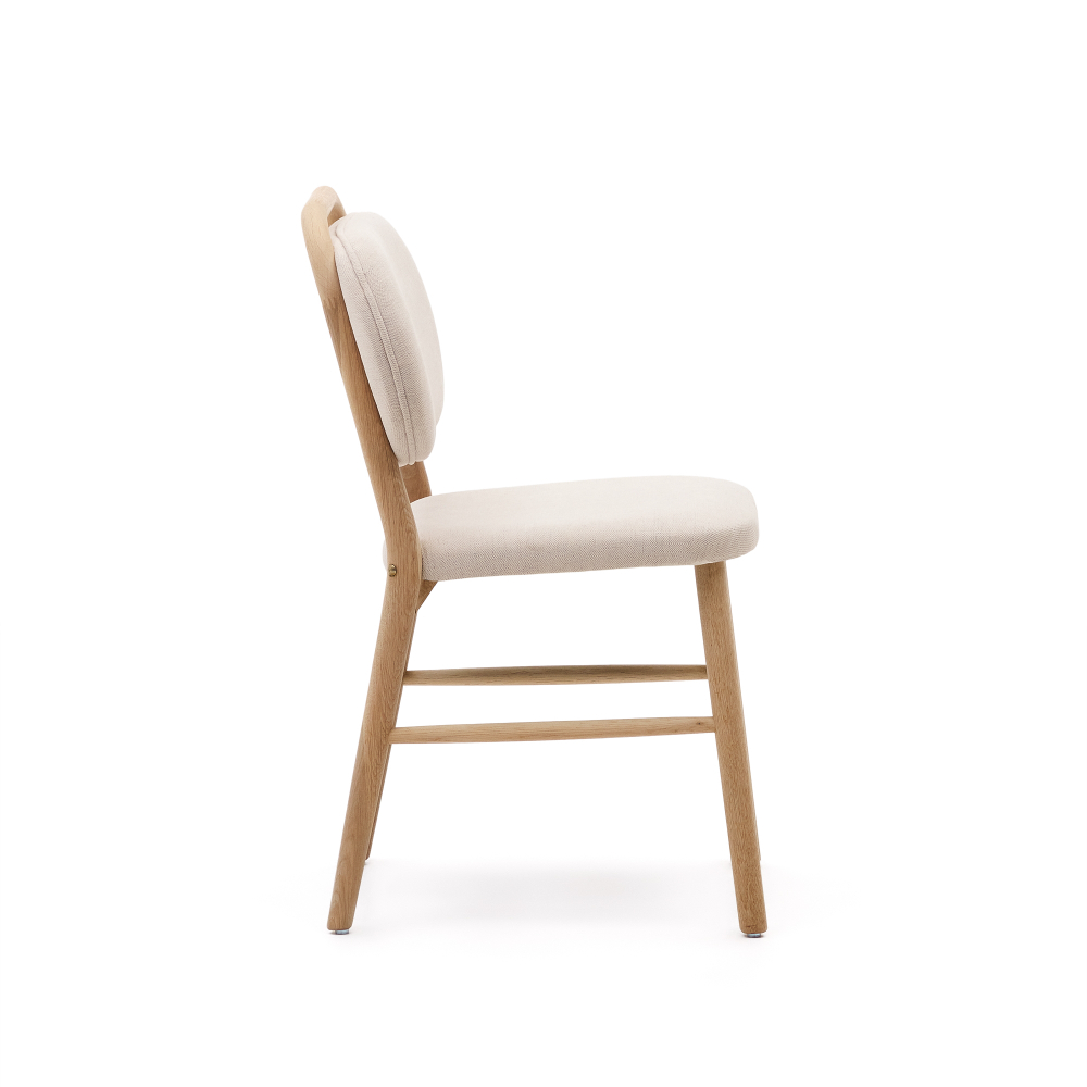 Helda Стул из бежевой синели и массива дуба