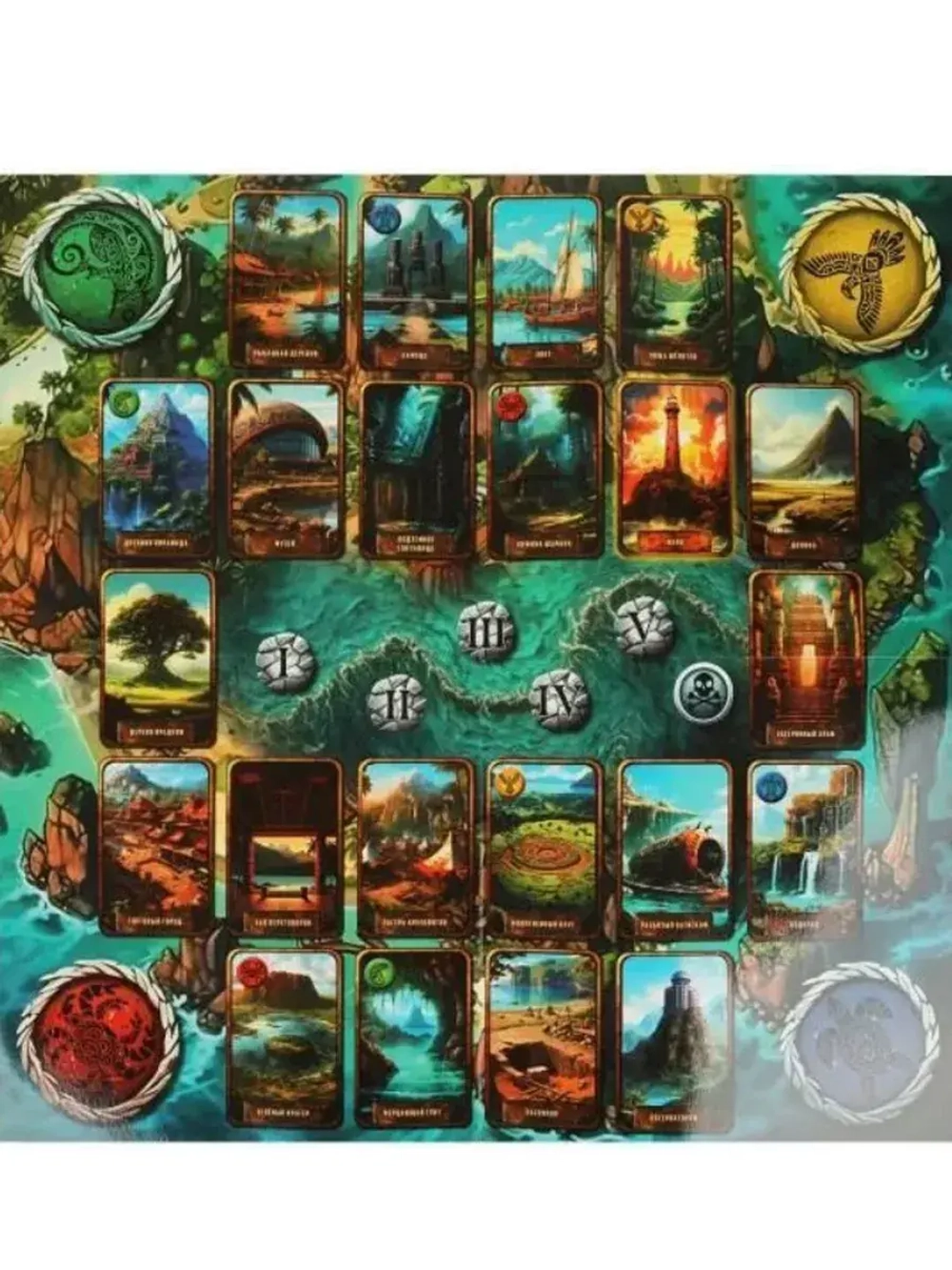 Технопарк Загадочный остров. Настольная игра-ходилка квадрат.40 карточек. 250х250х55 мм. Умные игры в кор.10шт 9504 90 800 9, Артикул: 4660254400603