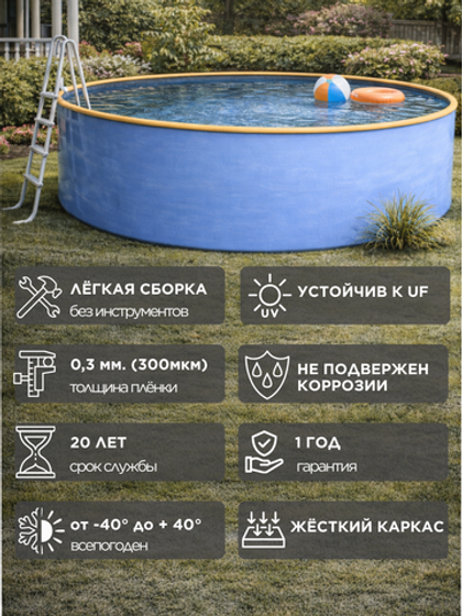 Бассейн круглый каркасный 2,7 х 1,25 м