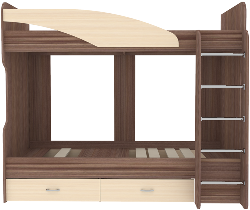 Двухъярусная кровать КарИВи Мийа Бодего Темный  Дуб Молочный