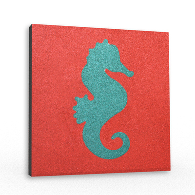 Резиновая плитка с рисунком Морской конек 500х500x40 мм тротуарная