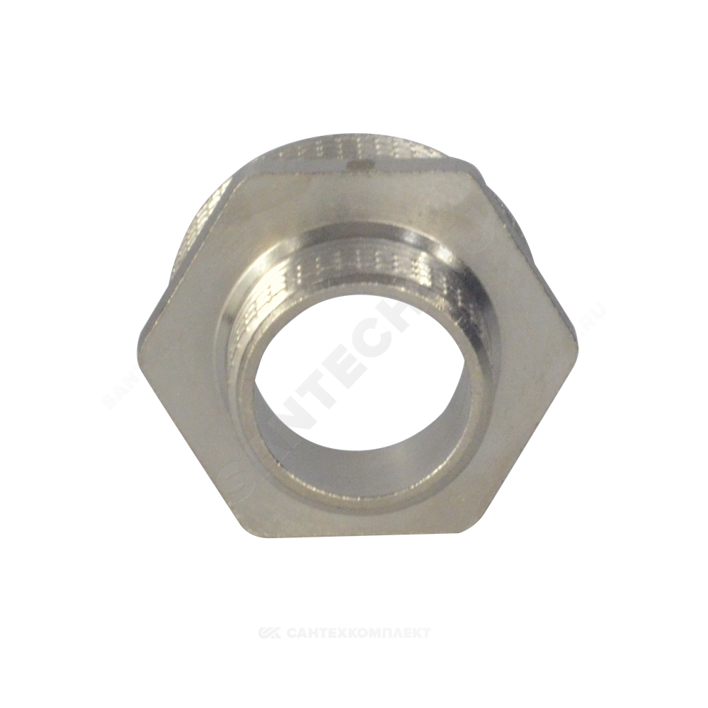Ниппель латунь никель переходной Ду 15х10 (1/2"х3/8") НР SantechSystems