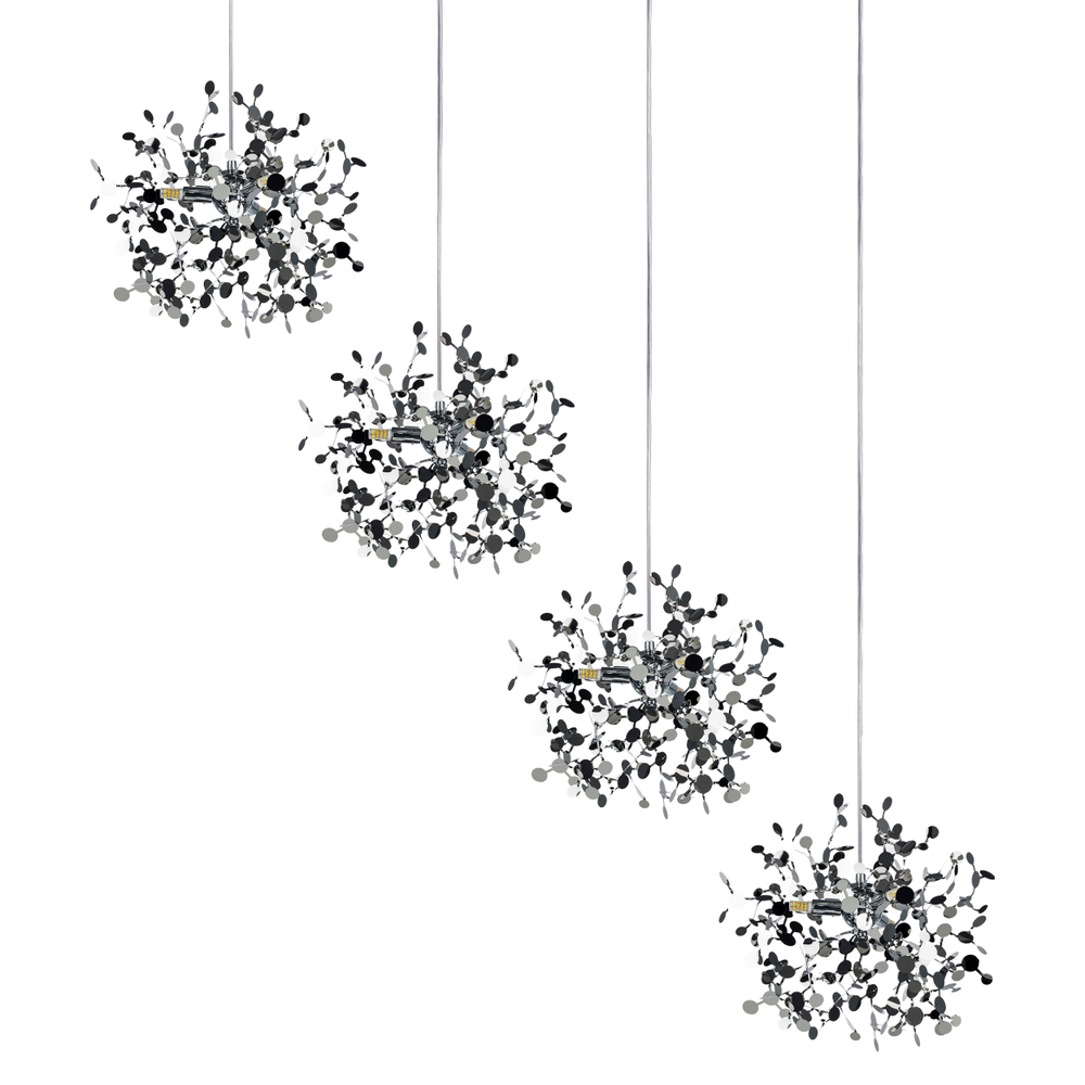 L4PL721134 Подвес четверной линейный EXTRA 4x3x5W(led) G9  (721134 - 4 + 572144 -1) ХРОМ