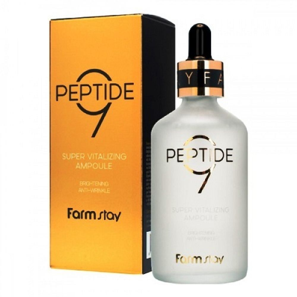 Farm Stay Peptide 9 Super Vitalizing Ampoule с бета-глюканом и комплексом пептидов для осветляющего и омолаживающего ухода за кожей