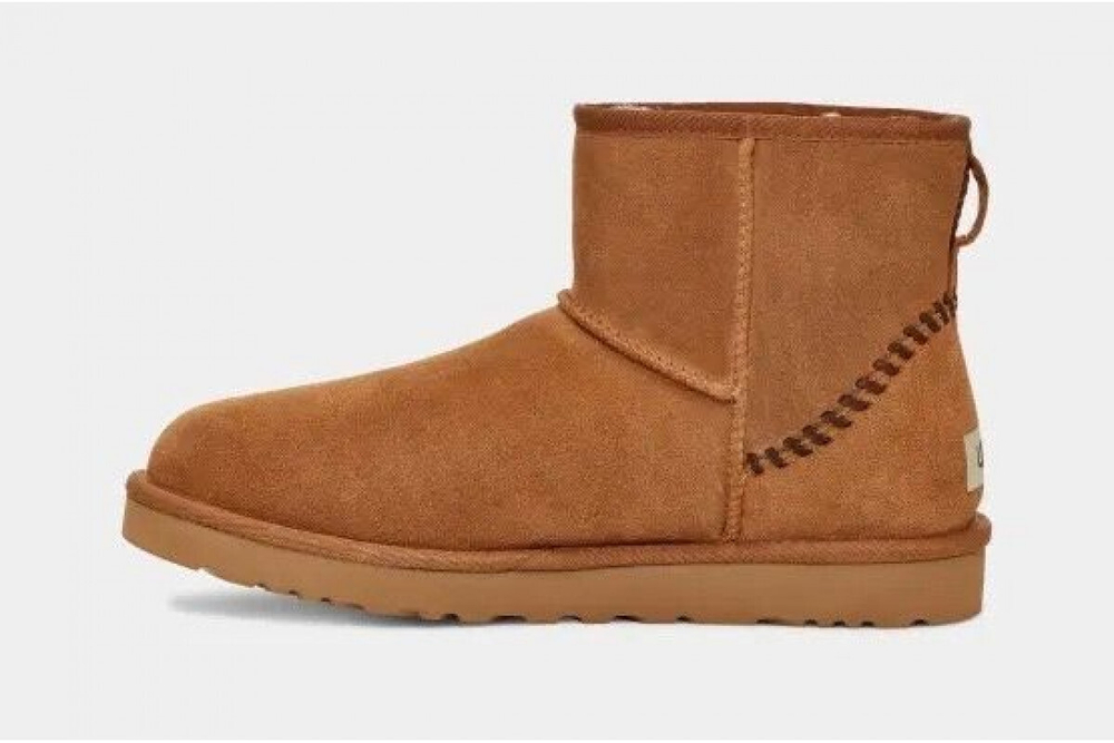 UGG Mens Classic Mini Deco Suede Boot Chestnut