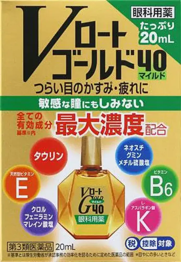 Глазные капли с хондроитином Rohto Gold 40 Mild, Rohto, 20 мл.