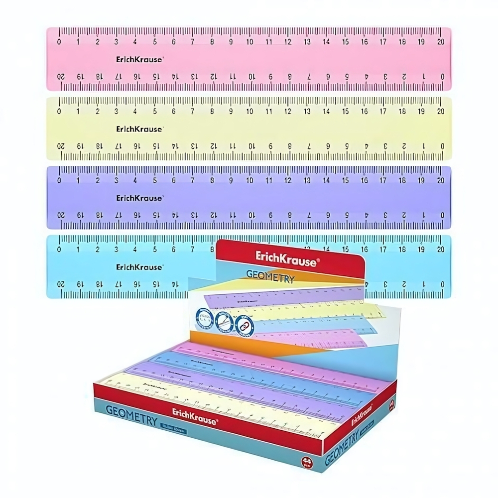 Линейка пластик 20см. Pastel, ассорт. (ErichKrause)