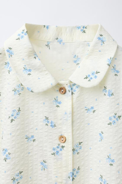 ZARA ПИЖАМА С ЦВЕТОЧНЫМ ПРИНТОМ, ЭКРЮ